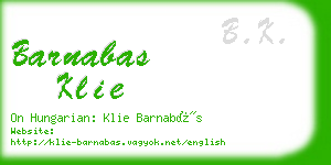 barnabas klie business card